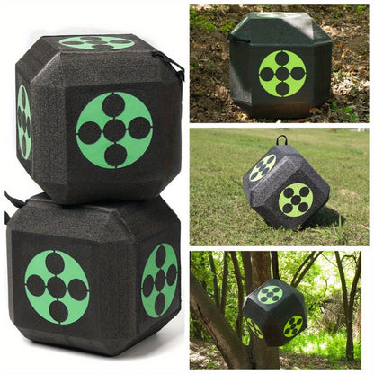 3D Archery Target Cube – Self-Healing Foam Multi-Faceted 23cm Block for Outdoor Backyard Range | Portable High-Density Target for Beginners