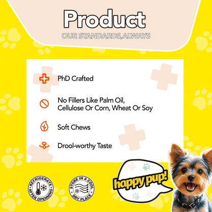 Omega 3 Dog Chews 90ct – 90-Day Supply Skin, Coat & Ear Care Supplement with Probiotics for Itchy Relief, All Ages