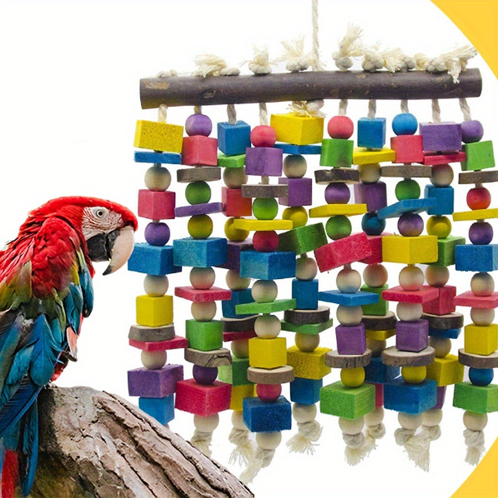 Bird Parrot Chewing Toy Large Natural Wooden Blocks Tearing Toy 15.7"x9.8" for Macaws Cockatoos African Grey Parrots
