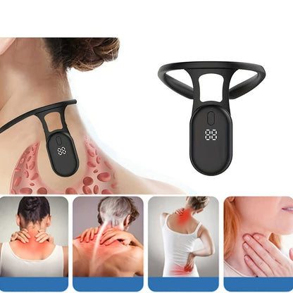 Neck-Worn Posture Reminder with Digital Display, Vibration Alert and USB Charging for Desk Sessions
