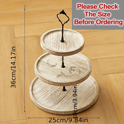 Wood Cupcake Stand 3 Tier Rustic Dessert Tower Holder for Birthday Party Wedding Baby Shower Farmhouse Woodland Decor Cupcake Display Rack