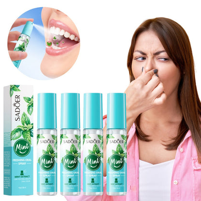 Mint Breath Spray with Tea Tree Essence Portable Oral Freshener, Compact Pocket-Size Mouth Spray