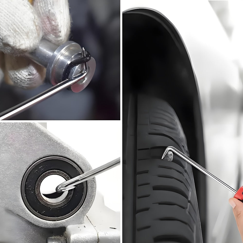 Pick and Hook Set 10/15 Piece – Precision Automotive Oil Seal O-Ring Gasket Removal Tool, Chrome Vanadium Steel, Ergonomic Non-Slip Grip
