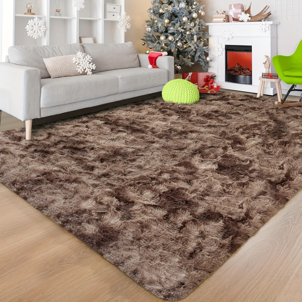Rectangular Shaggy Area Rug with Nine Color Labels and 3 x 5-Foot to 8 x 10-Foot Size Options