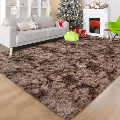 Rectangular Shaggy Area Rug with Nine Color Labels and 3 x 5-Foot to 8 x 10-Foot Size Options