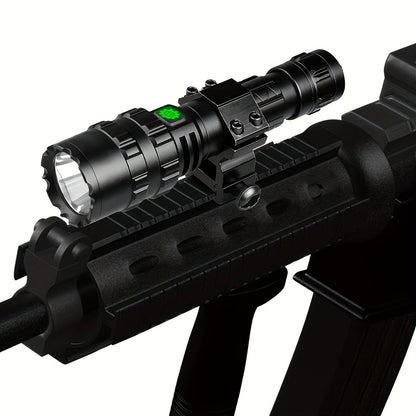 Picatinny Rail Flashlight 2 Pack – High Lumen Tactical Torch, 5 Modes, USB Rechargeable, 20mm Rail Mount, Wrist Strap & Remote Switch