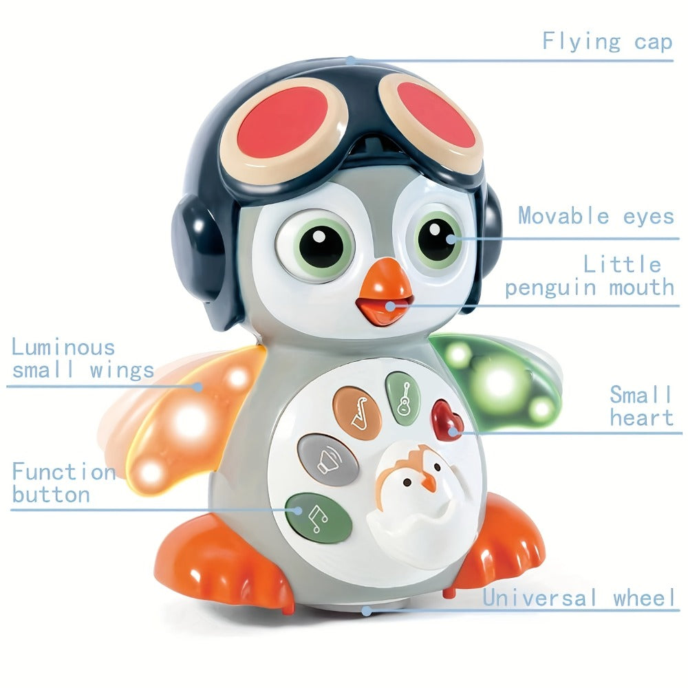 Interactive Dancing Penguin Baby Toy with Music, Lights & Crawling Motion – Infant Tummy Time Learning Toy