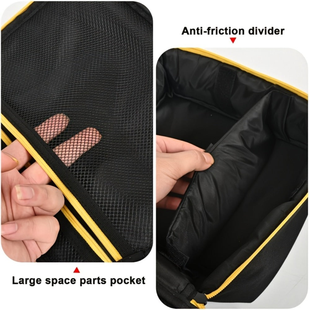 Tool Bag for Dewalt Cordless Router DCW600B XTR01Z – Heavy Duty Fabric Organizer with Mesh Pockets, Battery Holder, Charger Compartment