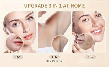 IPL Hair Removal Device for Women & Men, 999, 000 Flashes Permanent Hair Remover with 3 Functions (HR/SC/RA)