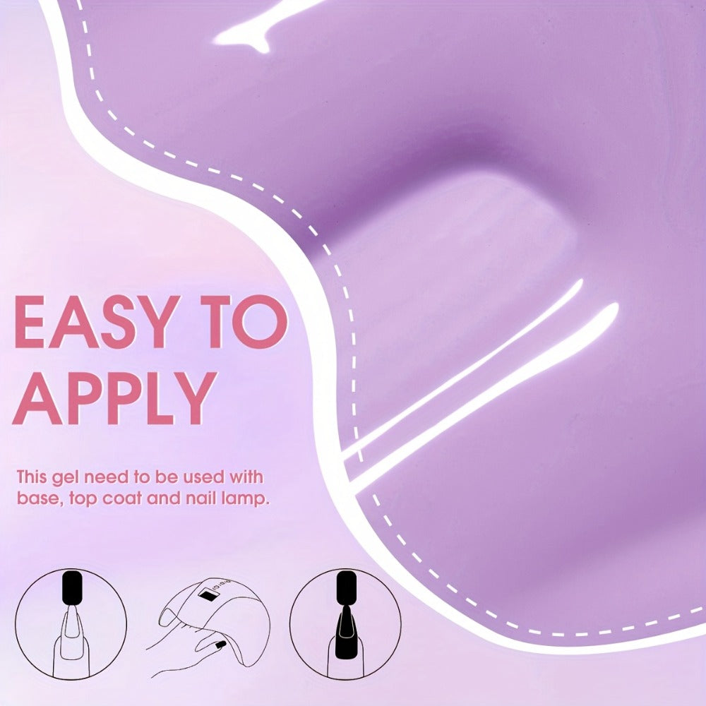 Gel Nail Polish 9-Color Macaron Pastel Set in Square Bottles with High-Saturation Finish and UV/LED Cure for Nail Art