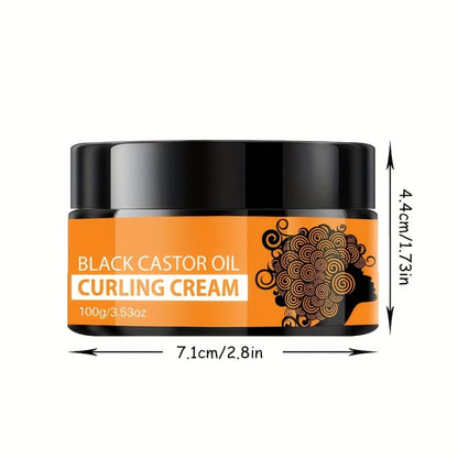 Castor Oil Curl Defining Cream 2-Pack, Deep Moisture Curl Styler with Rosemary & Coconut Oil, Frizz Control