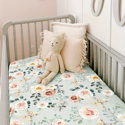 Two-Pack Printed Microfiber Fitted Sheets with Pink Flower, Whale or Deer Patterns for Portable and Home Mattresses