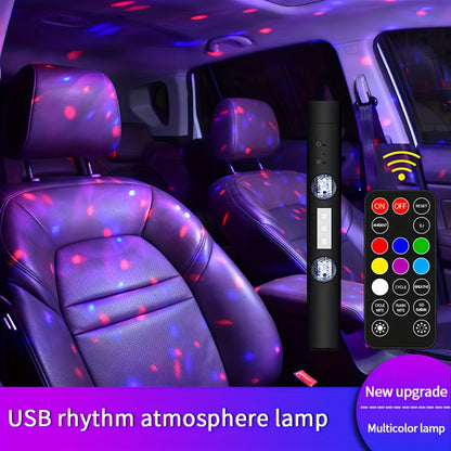 RGB Car Interior Atmosphere Lights Music Sync LED Neon Starlight – Remote Control USB 5V Multi-Color Ambient Lighting for Car Party DJ Home