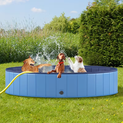 Large Dog Pool Foldable, 1mm Thick Durable Collapsible Plastic Pet Bathing Tub & Outdoor Swimming Pool for Large Dogs