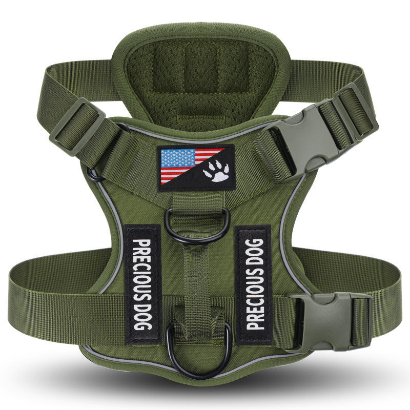 Compact Patch Dog Harness in Black and Three Green Styles with S, M, L and XL Size Options