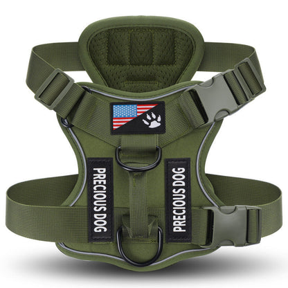 Compact Patch Dog Harness in Black and Three Green Styles with S, M, L and XL Size Options