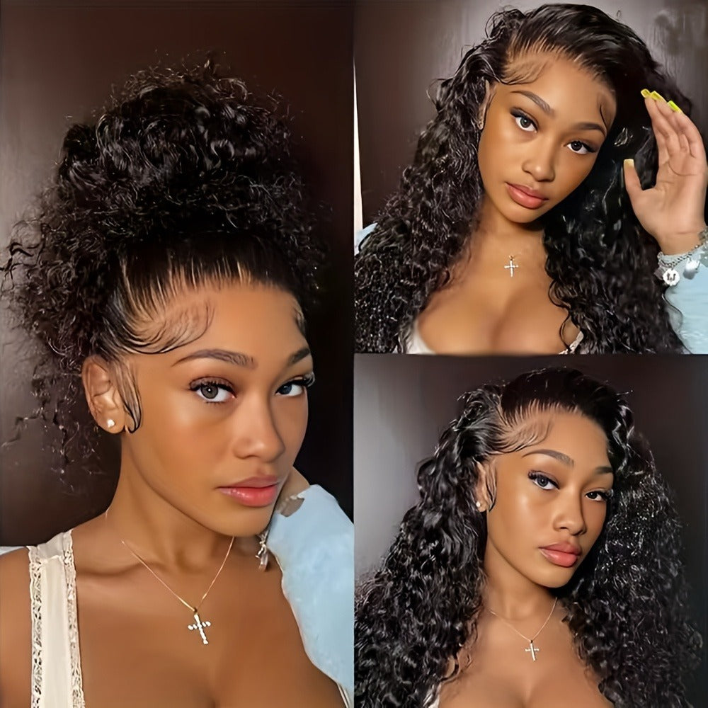 Loose Curly Wave Lace Front Wig 13x4 Synthetic Glueless Pre Plucked Heat Resistant Natural Hairline