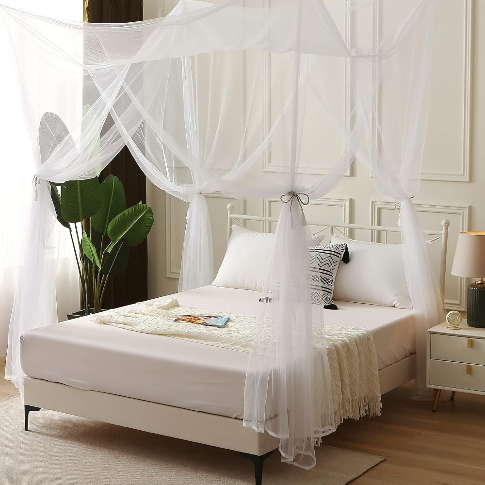 Bed Canopy Mosquito Net – Princess Canopy for Beds with Curtains, Sheer Bed Drapes for Indoor Outdoor Use