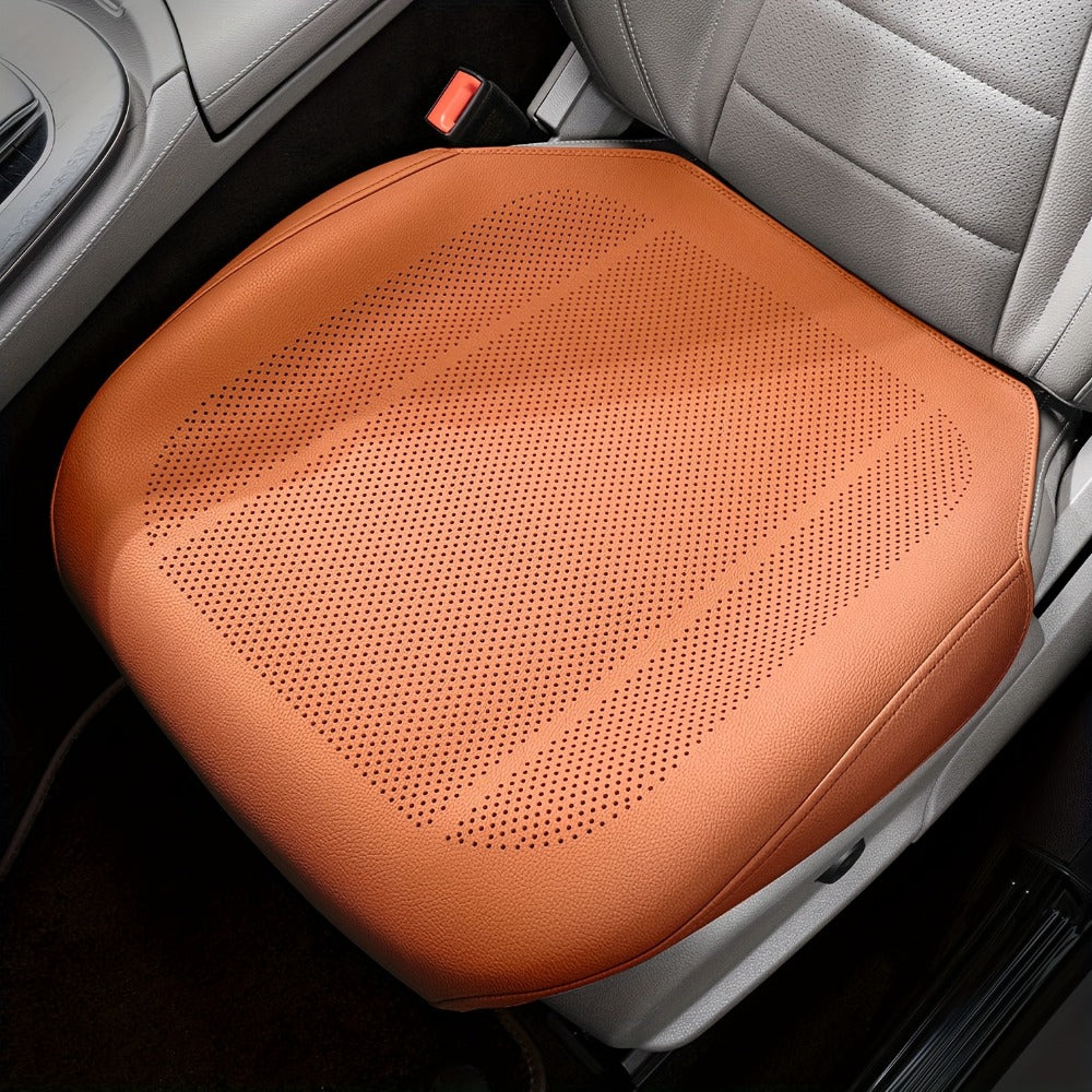 Perforated Car Seat Cushion Single Pad with 45 x 55cm Size and Black, White, Orange or Brown Color Options