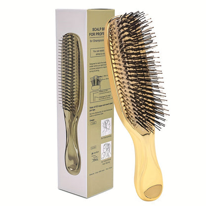 Air Cushion Comb Scalp Massage Brush Anti-Static Detangling Hair Comb Electroplated Flexible Cushion Pins Frizz Control Stimulates Hair