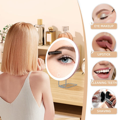30X LED Magnifying Mirror Rechargeable 6-Inch Lighted Handheld Pocket Mirror with Hanging Loop – Portable Travel Vanity Mirror for Precision