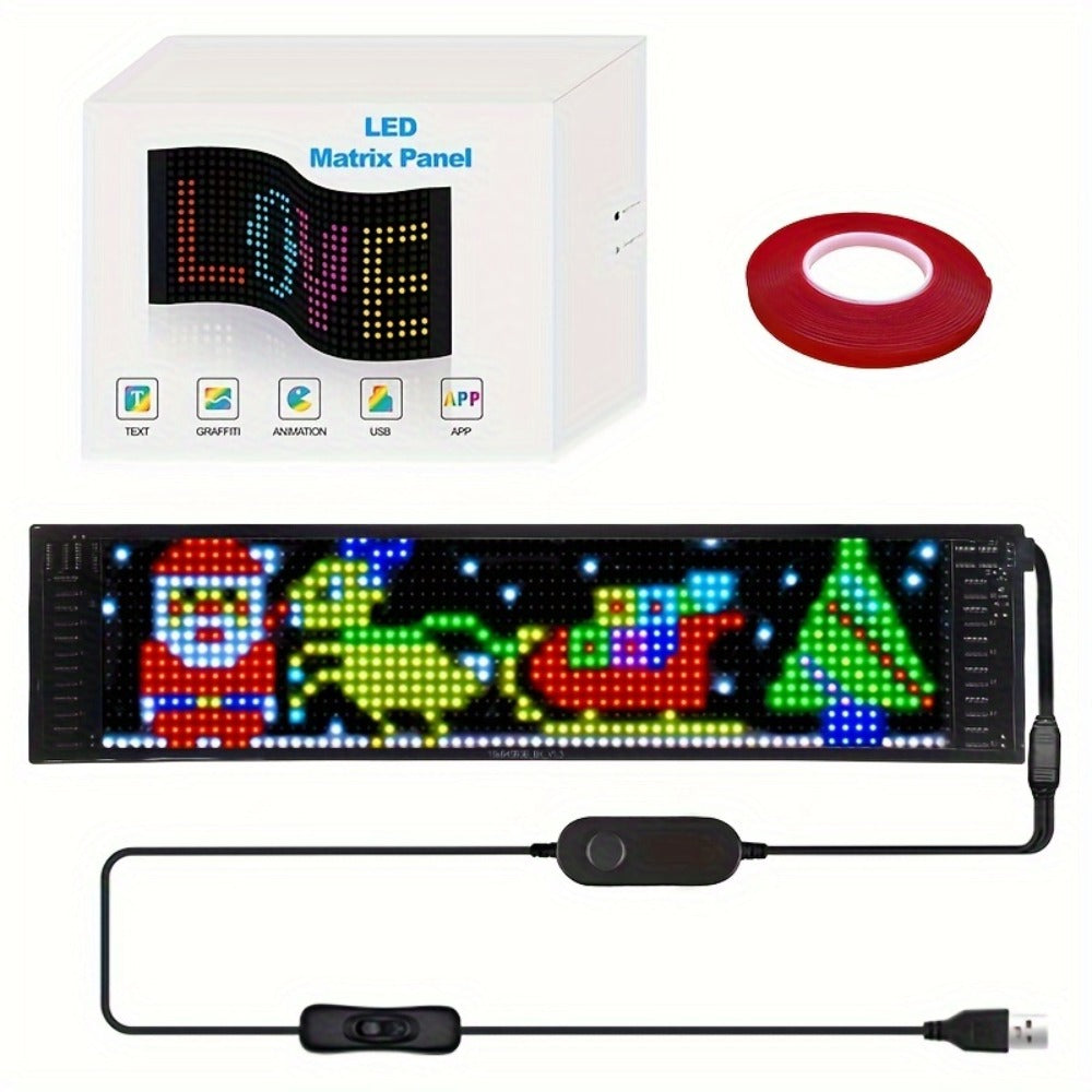 Flexible RGB LED Matrix Light Panel with USB Lead and Phone Controls in Three 4.72-Inch-Wide Size Options