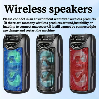 Portable Bluetooth Speaker MOS-2058 with RGB Ambient Lights, USB, AUX, FM, TF Playback and Four Colors