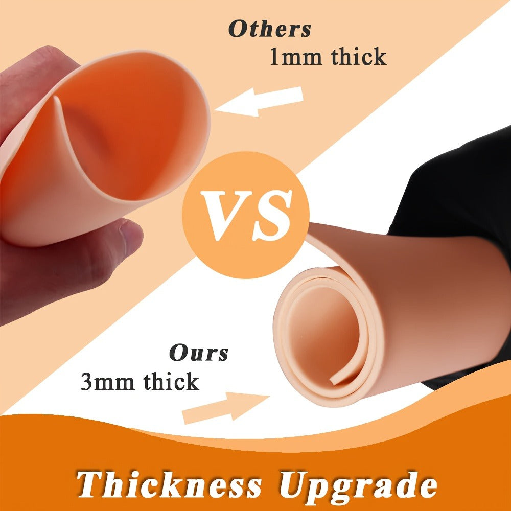 Silicone Tattoo Practice Skin 3mm Thick Double-Sided Fake Skin for Beginners & Professional Artists – Line Work Shading Outlining Eyebrow
