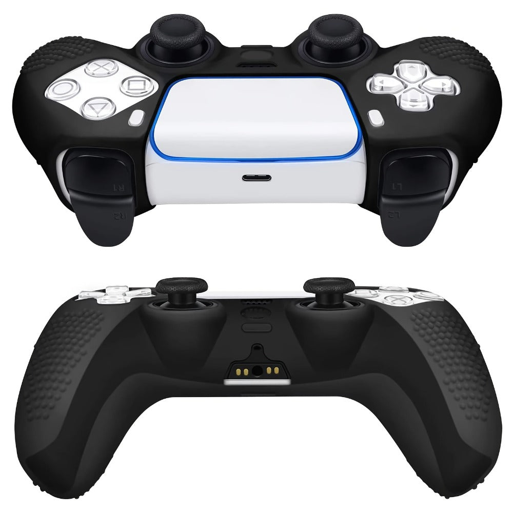 PS5 Controller Silicone Cover with 10 Thumb Grip Caps – Protective Case & Grip Accessories Set for PS5 DualSense Controller