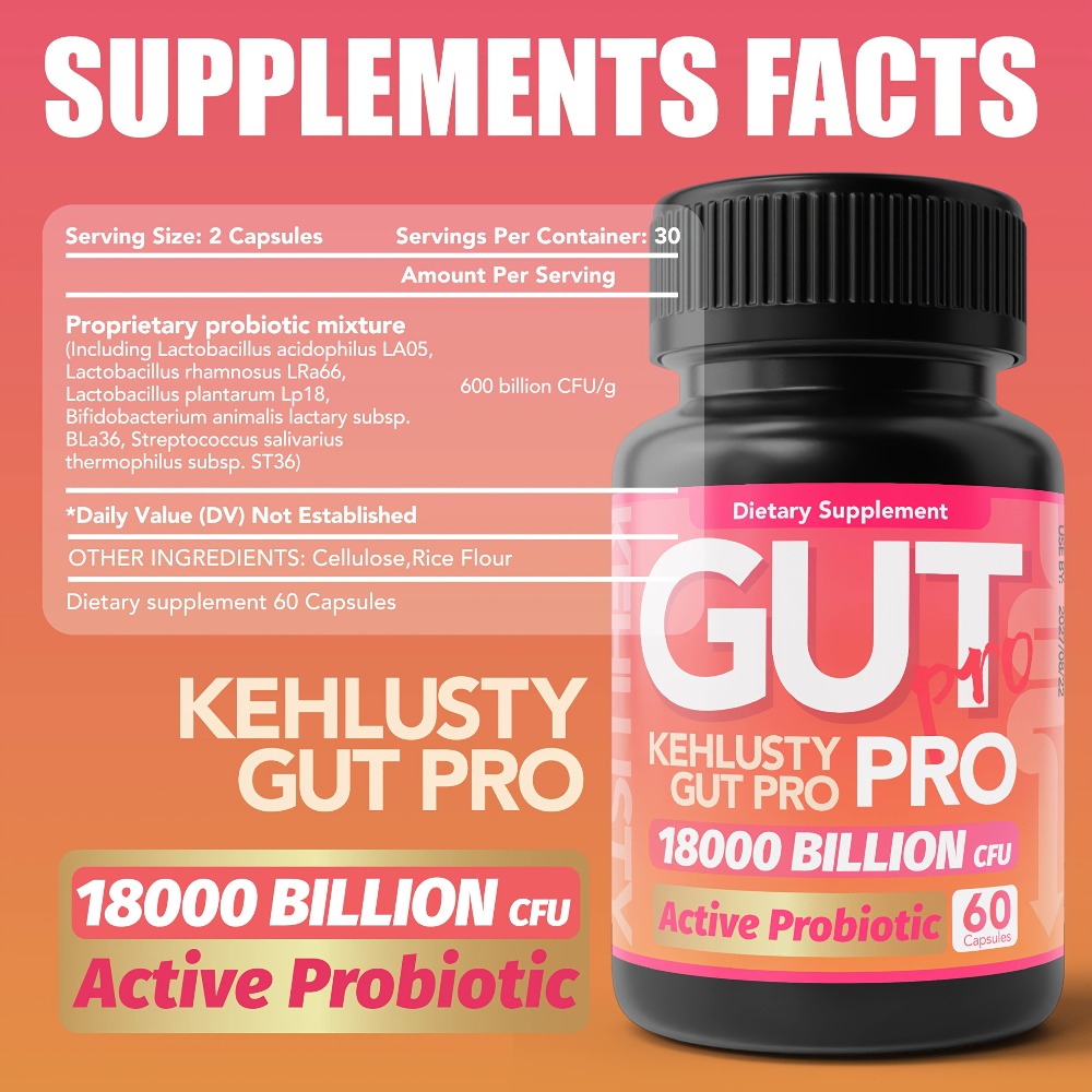 Probiotics 18000 Billion CFU Capsules, Lactobacillus & Bifidobacterium Multi-Strain Formula