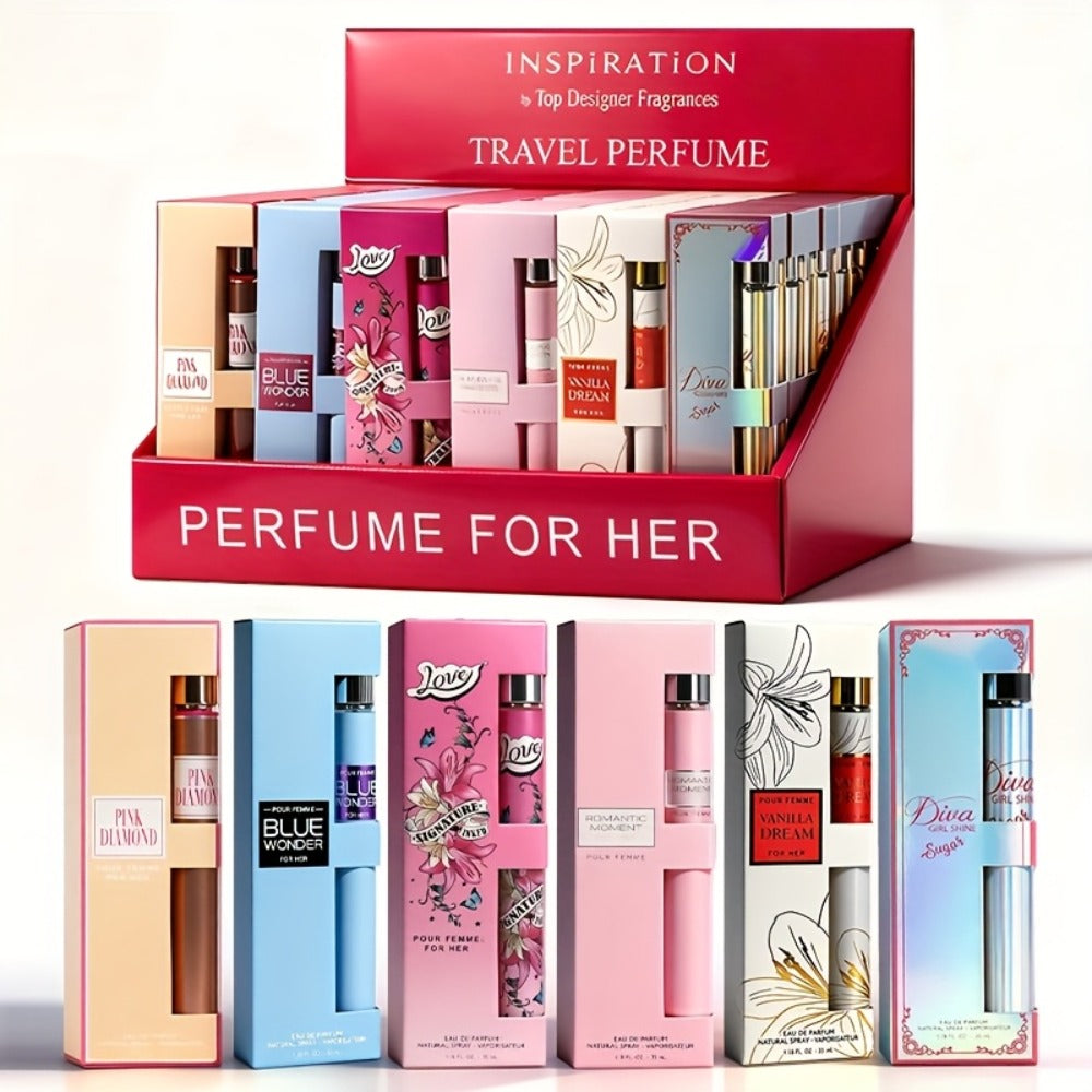 Perfume Gift Set Six 35ml Eau de Parfum Sprays in Individual Boxes and Open Display Carton for Women