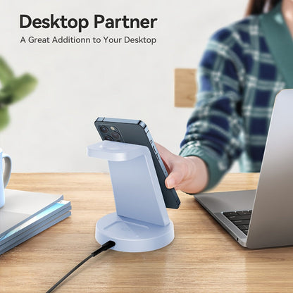 Wireless Charging Station, 3-in-1 Multi-Style Dock for iPhone, Samsung Galaxy, Apple Watch and AirPods