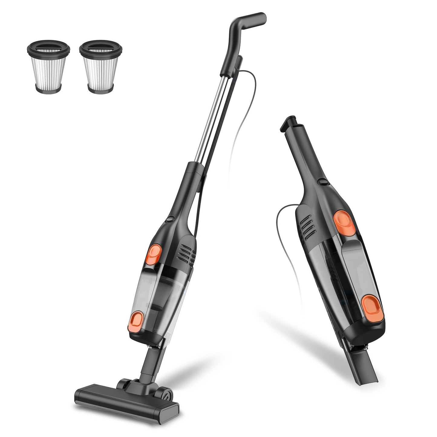 Corded Stick Vacuum Cleaner 20KPa 600W Motor 2-in-1 Bagless Upright Handheld Vacuum 0.8L Dustbin for Hard Floor Pet Hair Carpet Car Stairs