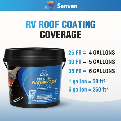 Liquid Rubber Waterproof Sealant 32oz – UV-Resistant Elastic Coating for Roof, RV, Boat, Concrete & Masonry, All-Weather Crack Filler