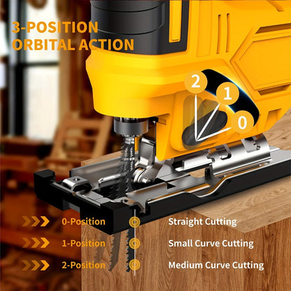 Power Tools ELECMAPS Cordless Jigsaw for DeWalt 20V Max Battery Format with LED, Orbital Settings and Bevel Base
