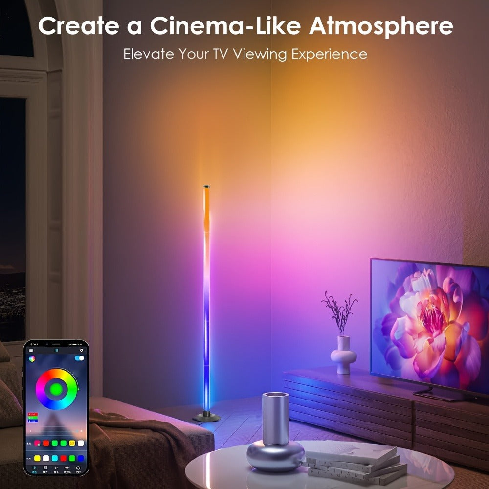 RGB Floor Lamp with Remote Control USB Powered, Color Changing LED Corner Lamp with Adjustable Brightness