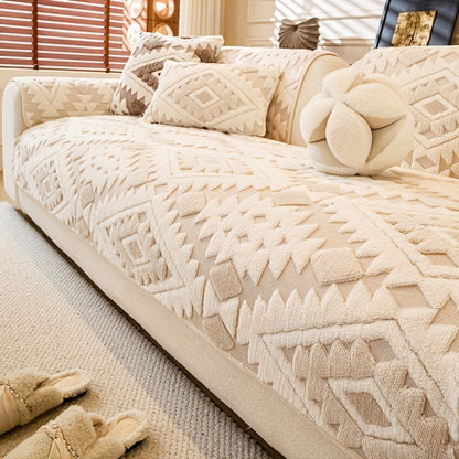 Sofa Cover, Thick Plush Couch Pad with Backing Detail in Three Colors and Seven Seat or Arm Sizes