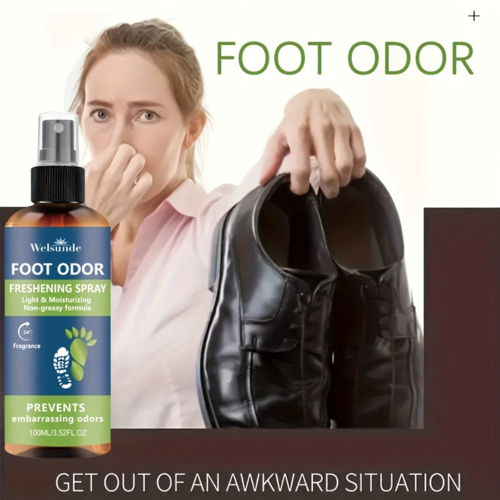 Foot & Shoe Deodorant Spray - Odor Control & Freshness, Quick-Absorbing Non-Greasy Formula, 100ml/3.52fl.oz