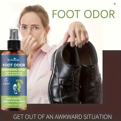 Foot & Shoe Deodorant Spray - Odor Control & Freshness, Quick-Absorbing Non-Greasy Formula, 100ml/3.52fl.oz