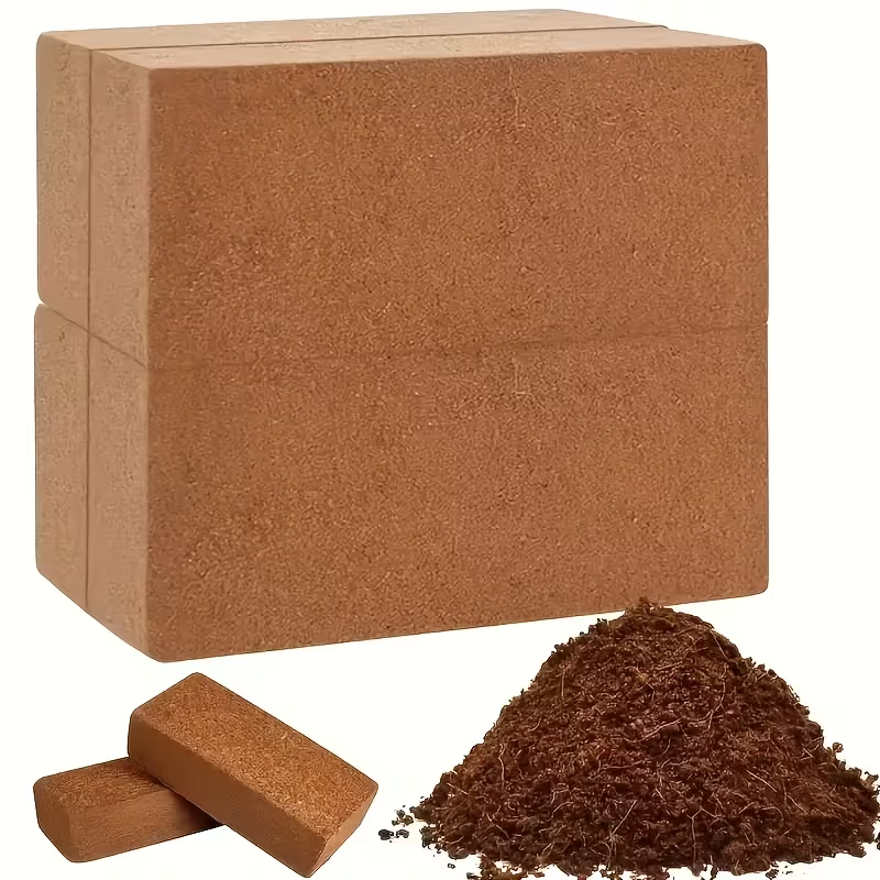 Coco Coir Bricks Natural Coconut Fiber Planting Soil | Compressed Coir Block Expands 6x for Hydroponics Potting Mix Garden Beds | 200g 400g
