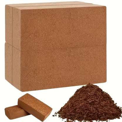 Coco Coir Bricks Natural Coconut Fiber Planting Soil | Compressed Coir Block Expands 6x for Hydroponics Potting Mix Garden Beds | 200g 400g