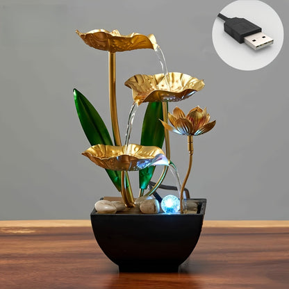 Indoor Tabletop Fountain Desktop Water Feature, Small Relaxing Flowing Water Fountain for Living Room