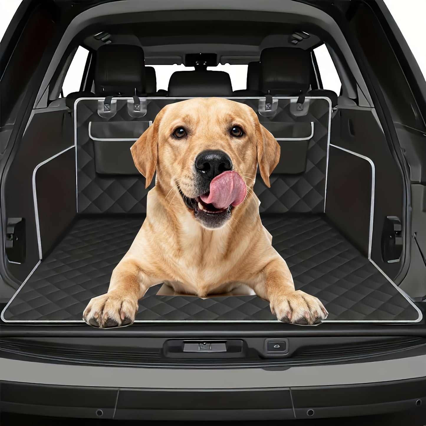 Dog Cargo Liner for SUV Sedan & Van – Waterproof Trunk Mat with Bumper Flap Protector, Non-Slip 600D Oxford, Universal Fit