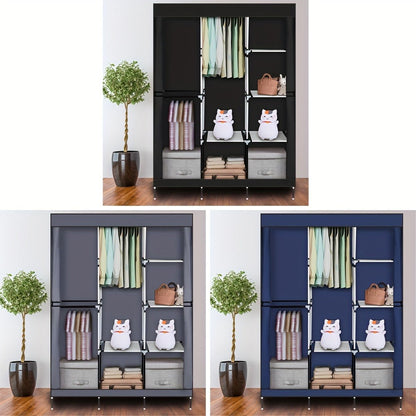 Portable Closet Wardrobe Organizer 71" Clothes Rack with Shelves, Freestanding Bedroom Storage Closet System