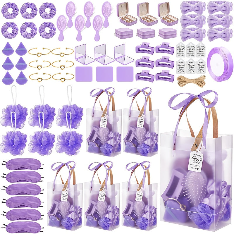 Party Favor Set for Women 74pcs, Wedding & Bridal Shower Gift Pack with Headbands, Bracelets, Jewelry Boxes