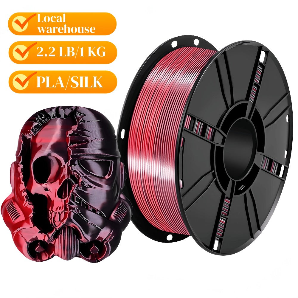 3D Printer Filament Airok Silk PLA 1.75mm 1kg Spool with Ten Glossy Solid, Dual-Color and Rainbow Options