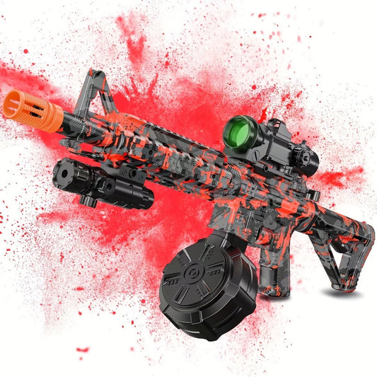 Large Drum Magazine Dual Mode Foam Blaster, Full Auto & Semi-Auto Outdoor Team Battle Toy Gun for Kids Boys Ages 8+