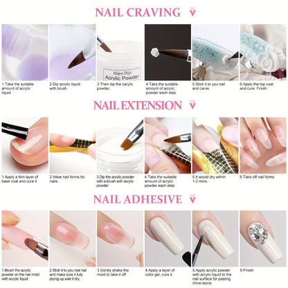 Complete Acrylic Nail Kit with Drill & UV LED Light, Colored Acrylic Powders & All Tools Included