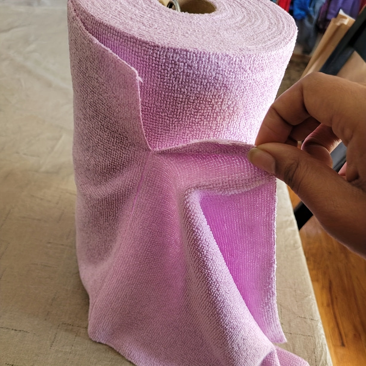 Microfiber Cleaning Cloths Reusable Paper Towel Roll Replacement – Washable Absorbent Tear-Away Dishcloths for Kitchen
