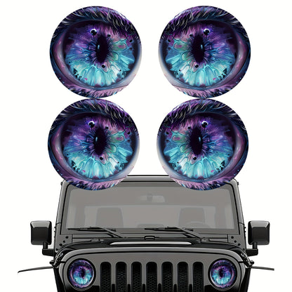 3D Beast Eye Headlight Stickers – Funny Car Headlight Decals for Jeep Round Headlights, Truck Body, Bumper & Window Decoration